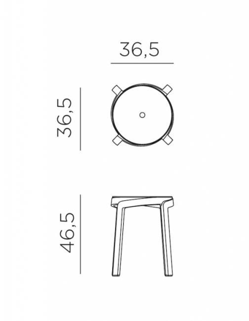 Табурет пластиковый Stack Mini кактус 365х365х465 мм