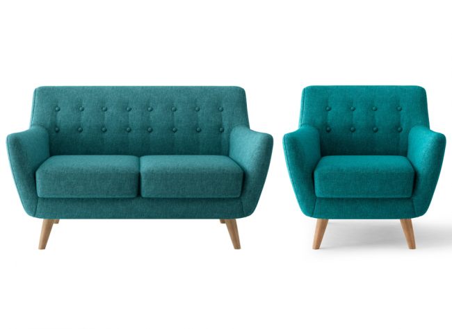 Комплект диван двухместный + кресло MADRID бирюзовый