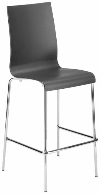 Стул пластиковый барный Icon-B хромированный, антрацит 520х520х1170 мм