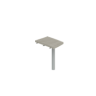 WN.104.OL.L / Приставка боковая малая 500х856х750, левая / цвет: дуб светлый, опора табулярная серебрянный металлик