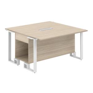 SP.0104.AR.AR.WH / Модуль центральный 1400х1400х750 / столешница:акация равелло, подстолье:акация равелло, металлокаркас:белый, лючок:серый