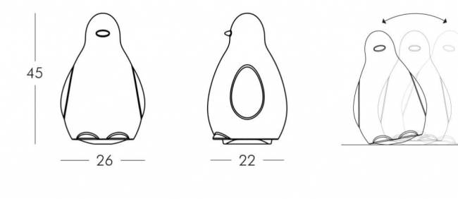 Светильник пластиковый Пингвин Koko Lighting 260х220х450 мм Светильник пластиковый Пингвин Koko Lighting 260х220х450 мм