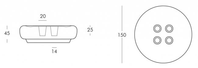 Пуф пластиковый светящийся Bot One Lighting белый Ø1500х450 мм Пуф пластиковый светящийся Bot One Lighting белый Ø1500х450 мм