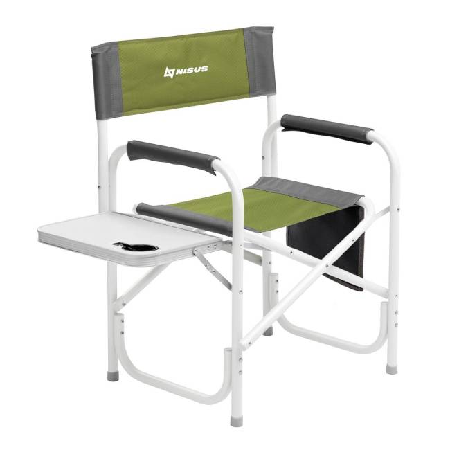 Кресло директорское с отк.стол.140кг, карман (алюм. д25) зеленый ромб/серый (N-DC-95200T-K-GG) NISUS