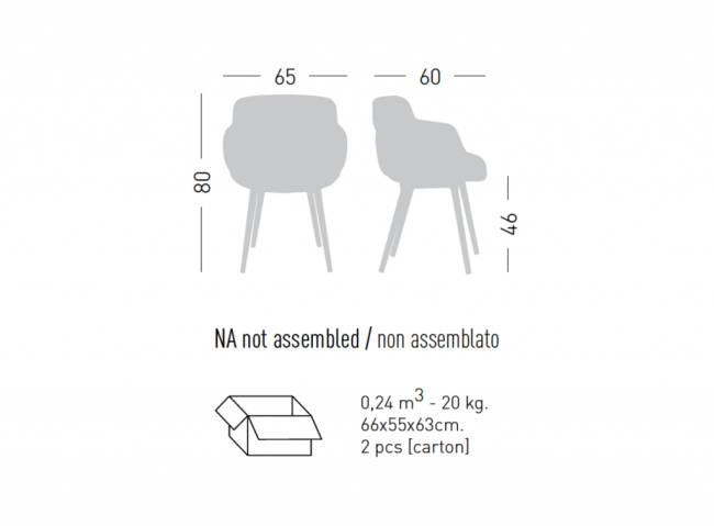 Кресло с обивкой Choppy BP 650х600х800 мм