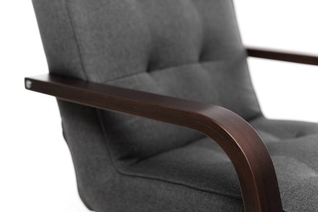 Кресло Leset Модена Орех текстура Malmo 95 (темно-серый)