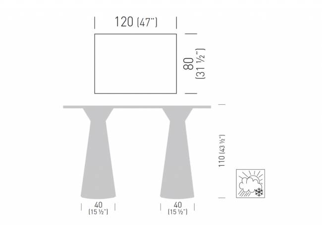 Стол ламинированный барный Roller Table 1200х800х1100 мм
