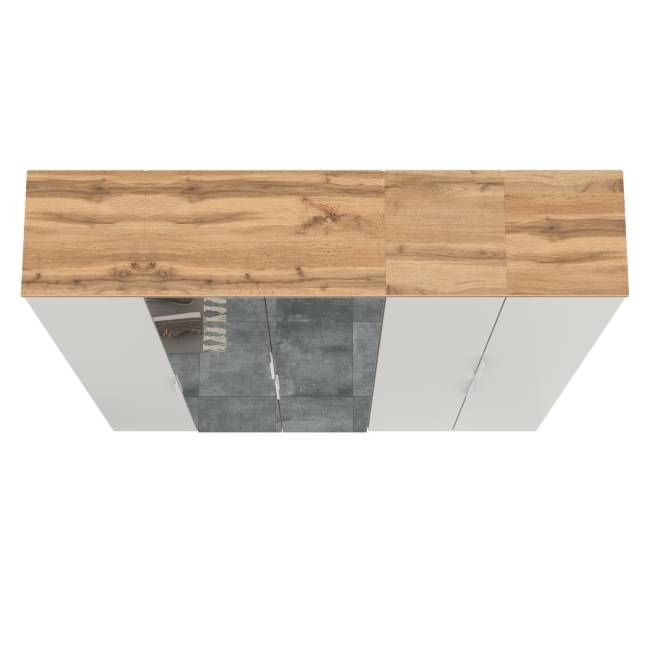 Набор шкафов для компактной прихожей Октава № 2 цвет белый шагрень/дуб крафт золотой