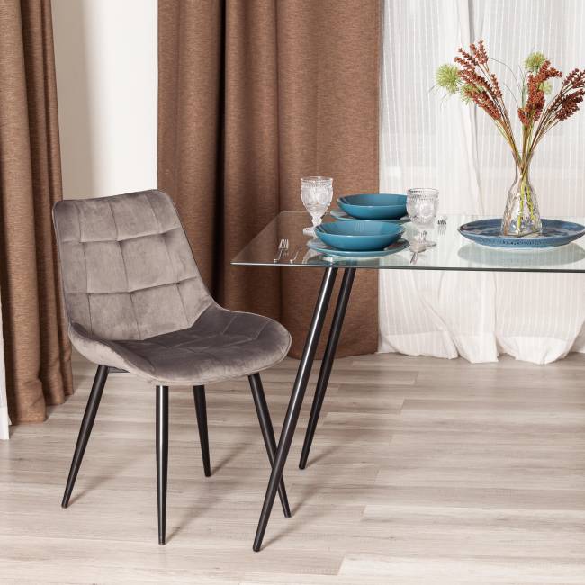 Стул Абруццо/Abruzzo (мод.8060)/2 шт. в упаковке металл/велюр, 54х62х83см, светло-серый (HLR-24)/черный (Комплект из 2 шт.) светло-серый металл/велюр Стул Абруццо/Abruzzo (мод.8060)/2 шт. в упаковке металл/велюр, 54х62х83см, светло-серый (HLR-24)/черный (Комплект из 2 шт.) светло-серый металл/велюр