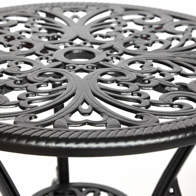 Комплект Secret De Maison Romance (стол +2 стула) алюминиевый сплав, D60/H67, 53х41х89см, черный черный алюминиевый сплав Комплект Secret De Maison Romance (стол +2 стула) алюминиевый сплав, D60/H67, 53х41х89см, черный черный алюминиевый сплав