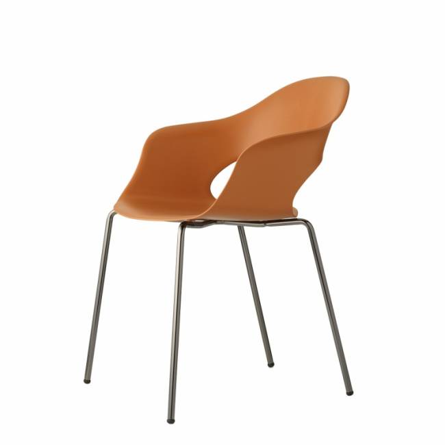 Кресло пластиковое Lady B черный глянцевый никель, терракотовый 560х580х780 мм