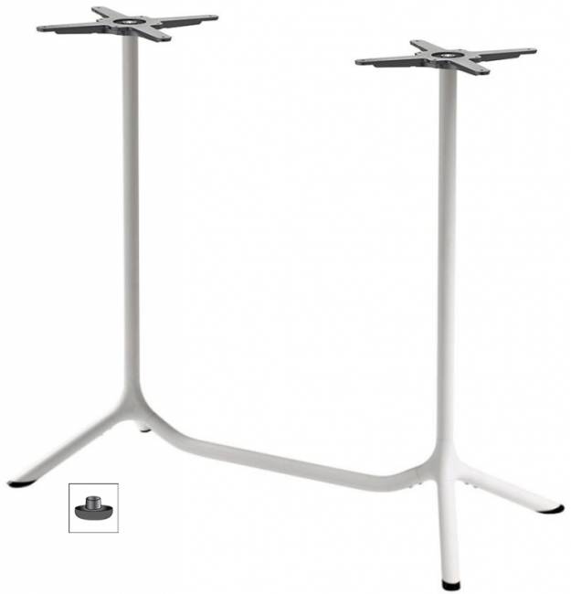 Подстолье металлическое барное двойное Tripe Double белый 1140х540х1090 мм