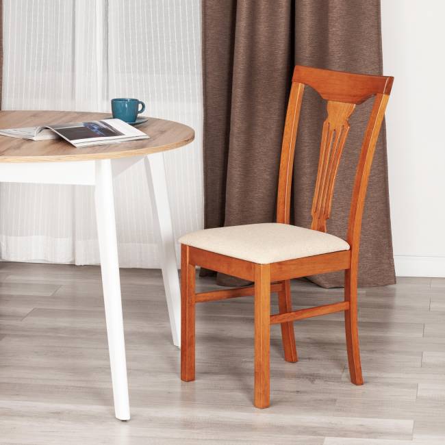 Стул - Гермес/ Hermes дерево гевея, 43х49х94см, Espresso, ткань бежевая (S178-4) (Комплект из 2 шт.) дуб дерево гевея