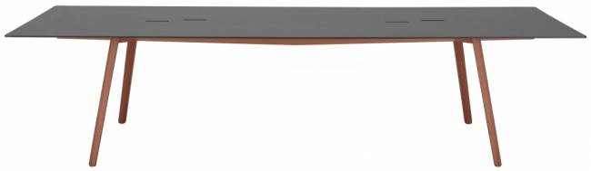 Стол ламинированный с каналом для протяжки проводов Squid OF терракотовый, антрацит 2990х1200х730 мм