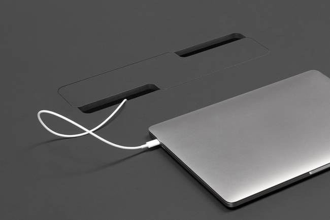 Стол ламинированный с каналом для протяжки проводов Squid OF терракотовый, антрацит 2990х1200х730 мм