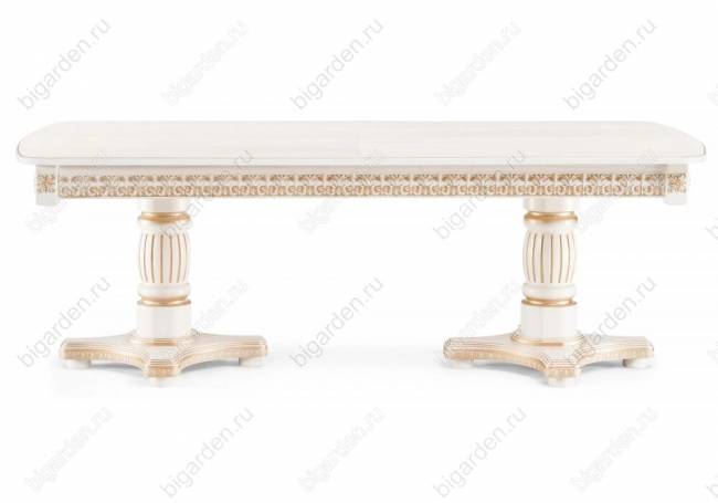 Деревянный стол Mornith молочный / золото