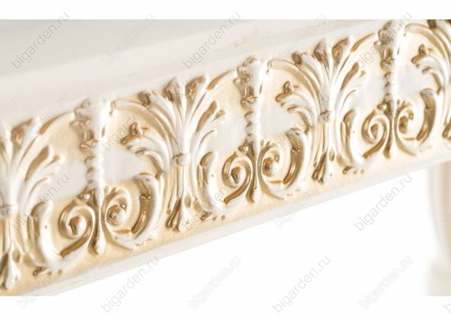 Деревянный стол Mornith молочный / золото