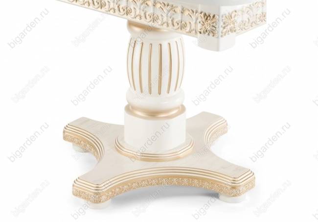 Деревянный стол Mornith молочный / золото