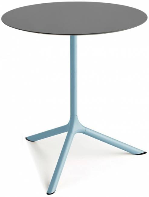 Стол ламинированный обеденный Tripe Maxi голубой, антрацит Ø800х740 мм