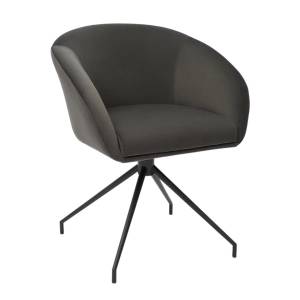 Кресло Лэсс графит, поворотное, черный металл