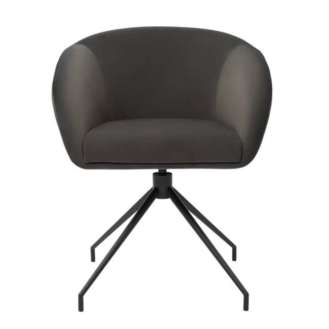 Кресло Лэсс графит, поворотное, черный металл