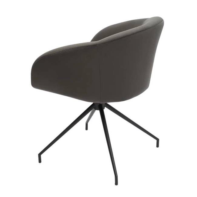 Кресло Лэсс графит, поворотное, черный металл