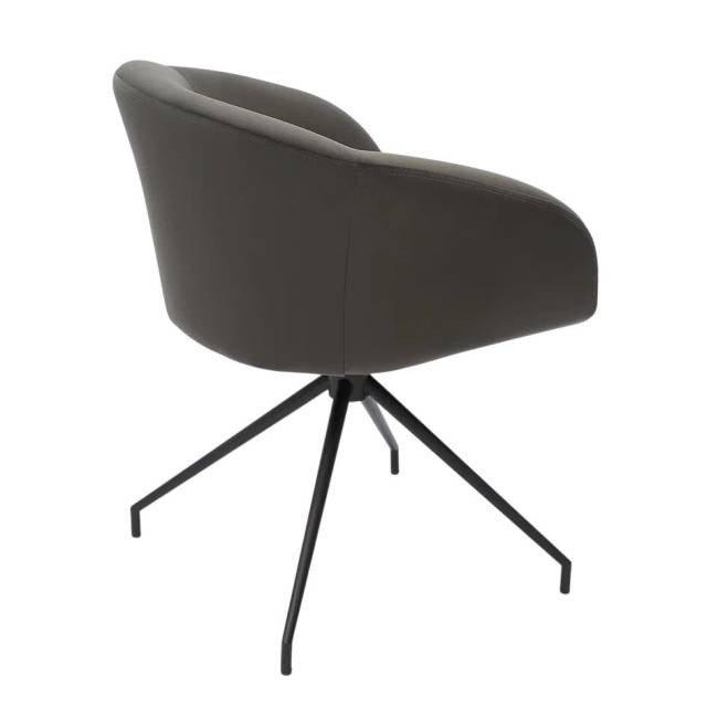 Кресло Лэсс графит, поворотное, черный металл