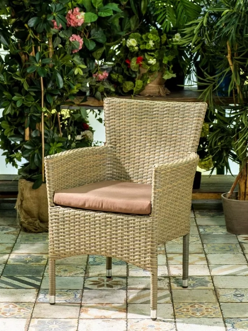 Плетеное кресло AROMA, светло-коричневое