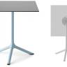 Стол ламинированный обеденный складной Tripe Folding голубой, светло-серый 600х600х740 мм