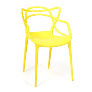 Стул Cat Chair (mod. 028) пластик, 53 x 59 x 82,5 см, желтый (Yellow Y-01) (Комплект из 2 шт.) желтый пластик