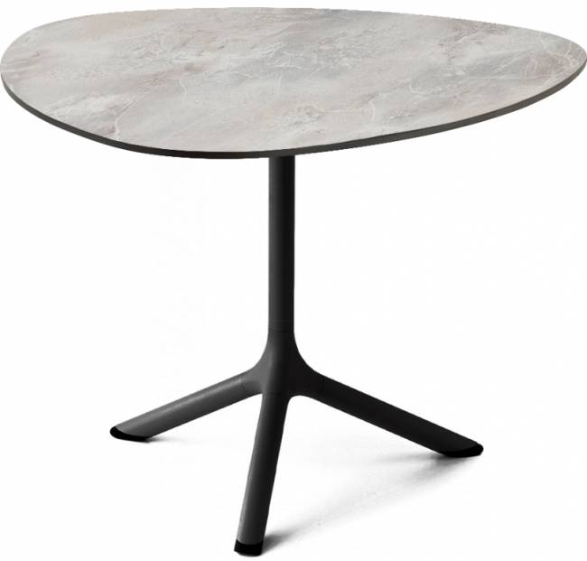 Столик ламинированный кофейный Tripe черный, каменный 640х640х510 мм