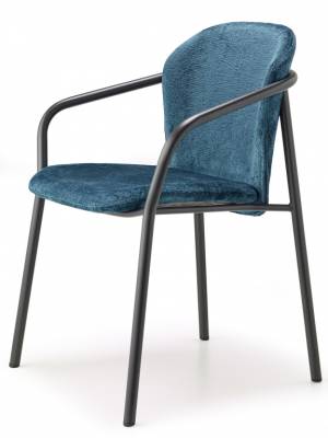 Кресло с обивкой Finn антрацит, морской волны 580х550х780 мм