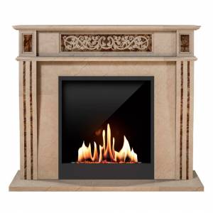 Биокамин в мраморном портале SteelHeat Capella (Стемалит)