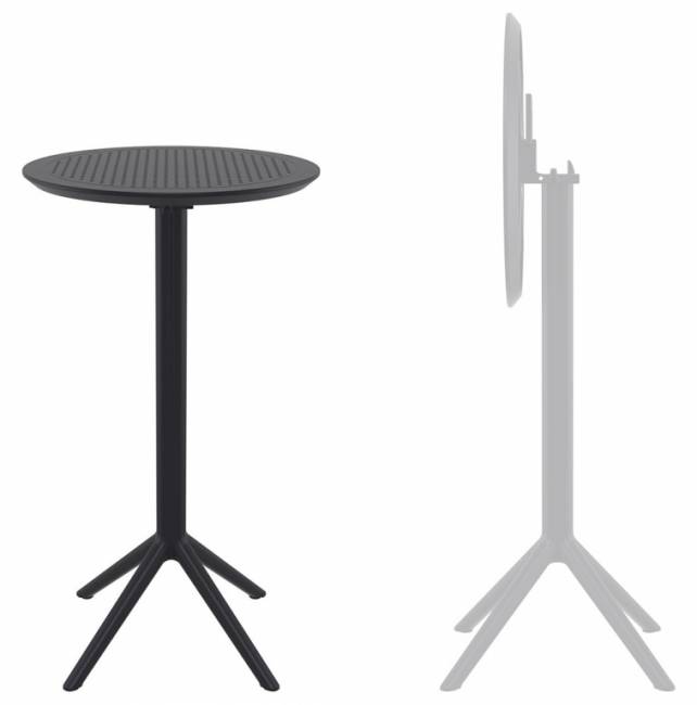 Стол пластиковый барный складной Sky Folding Bar Table 60 черный Ø600х1080 мм