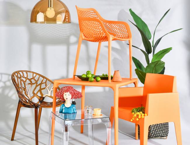 Кресло пластиковое Box оранжевый 650х580х800 мм Кресло пластиковое Box оранжевый 650х580х800 мм