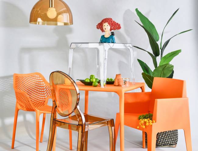 Кресло пластиковое Box оранжевый 650х580х800 мм Кресло пластиковое Box оранжевый 650х580х800 мм