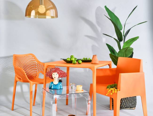 Кресло пластиковое Box оранжевый 650х580х800 мм Кресло пластиковое Box оранжевый 650х580х800 мм