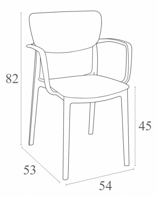 Кресло пластиковое Lisa черный 540х530х820 мм Кресло пластиковое Lisa черный 540х530х820 мм