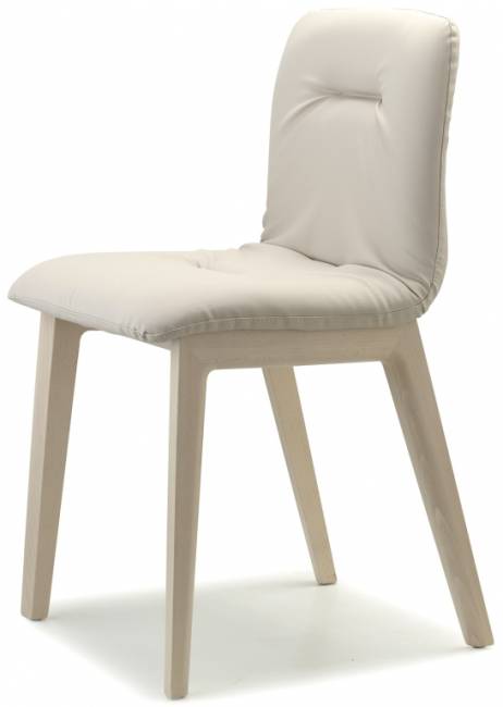 Стул с обивкой Natural Alice Pop беленый бук, слоновая кость 510х460х840 мм