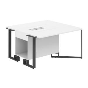 SP.0103.WH.WH.AN / Модуль боковой 1400х1400х750 / столешница:белый, подстолье:белый, металлокаркас:антрацит, лючок:белый