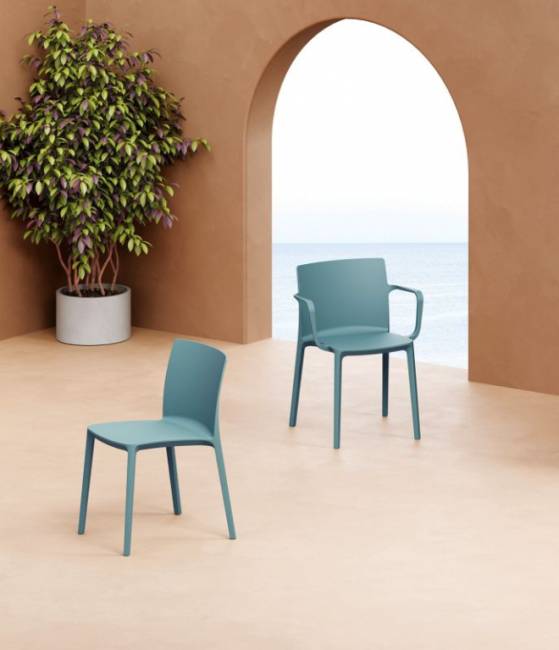 Кресло пластиковое Evo-K голубой 570х540х780 мм