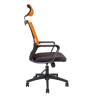 Кресло офисное / Бит / черный пластик / оранжевая сетка / черная ткань