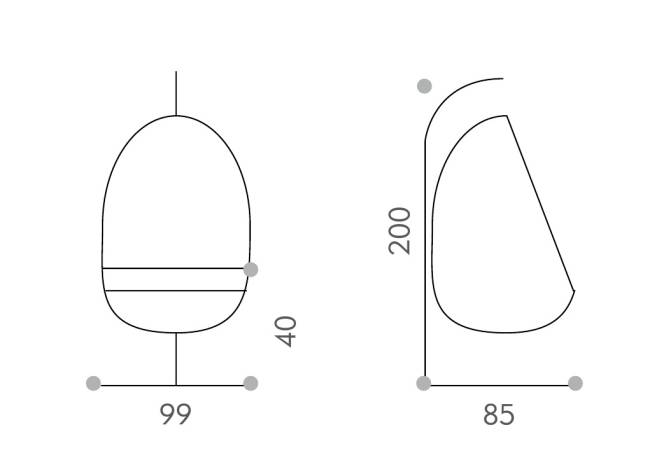 Кресло подвесное плетеное Leaf белый, бежевый 990х850х2000 мм