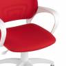 Кресло офисное Topchairs ST-BASIC-W спинка белая сетка сиденье красная ткань крестовина белый пластик