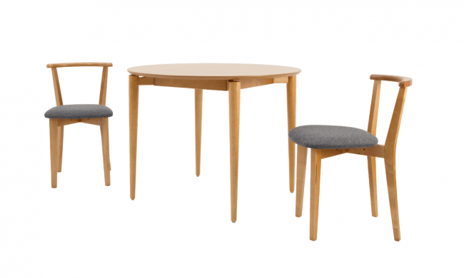 Стол Pawook К 100 натур со стульями Франк ПМ натур/графит рогожка