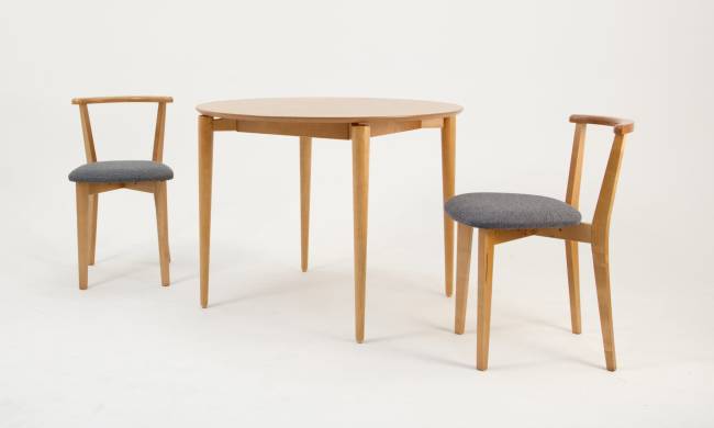 Стол Pawook К 100 натур со стульями Франк ПМ натур/графит рогожка