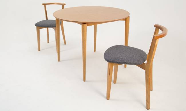 Стол Pawook К 100 натур со стульями Франк ПМ натур/графит рогожка