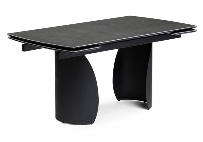 Керамический стол Готланд 160(220)х90х79 ink gray / черный