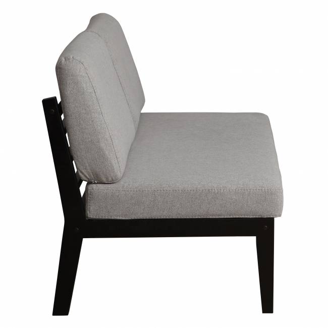 Диван-скамья Массив мягкая ткань серый, каркас венге Диван-скамья Массив мягкая ткань серый, каркас венге