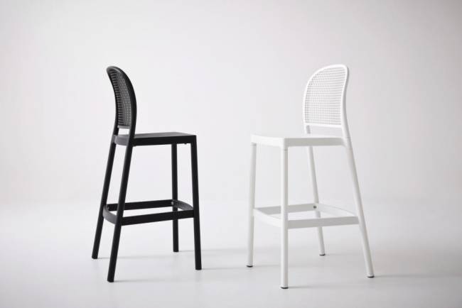 Стул пластиковый барный Panama белый 480х590х1140 мм Стул пластиковый барный Panama белый 480х590х1140 мм